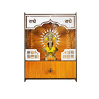 Premium Wooden Wall-Mount Pooja Mandir with LED & Jali Design & OM Back Panel | Radhe Radhe Temple for Home