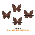 Wooden Butterfly-Shaped Wall Shelf Set Of 4 | ASOBO