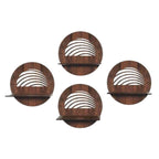 Round Wooden Wall Shelf with Artistic Cutout Design Set of 4 | ASOBO