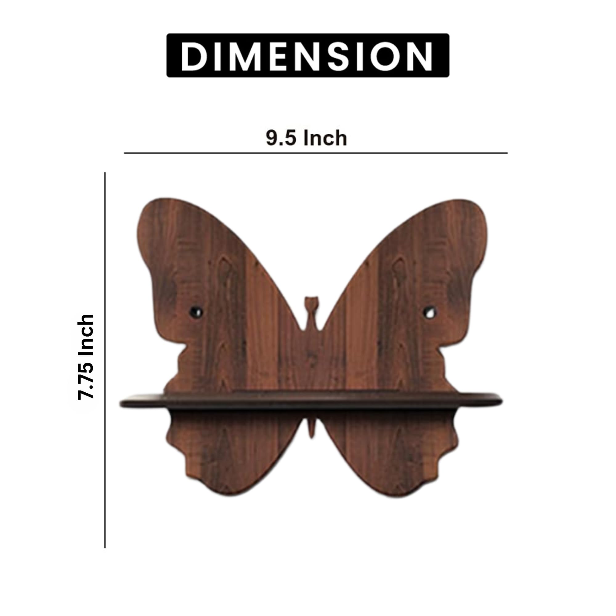 Wooden Butterfly-Shaped Wall Shelf Set Of 4 | ASOBO