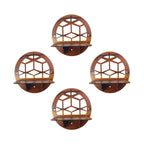 Geometric Honeycomb Cutout Design Wall Shelf Set Of 4 | ASOBO