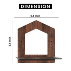 Set of 4 Brown MDF House-Shaped Wall Shelves | ASOBO