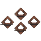 Set of 4 Brown MDF Diamond-Shaped Wall Shelves | ASOBO