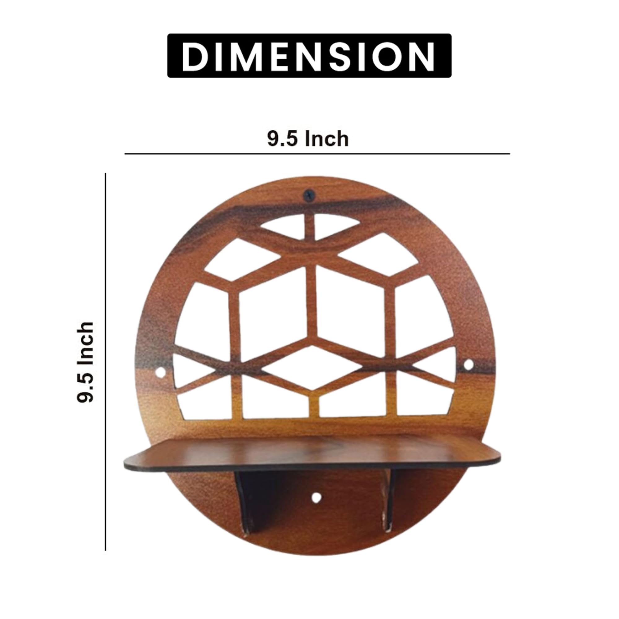 Geometric Honeycomb Cutout Design Wall Shelf Set Of 4 | ASOBO