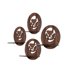 Round Wooden Wall Shelf with Bird on Branch Cutout Design Set Of 4 | ASOBO