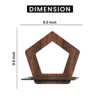Set of 4 Brown MDF Pentagon-Shaped Wall Shelves | ASOBO