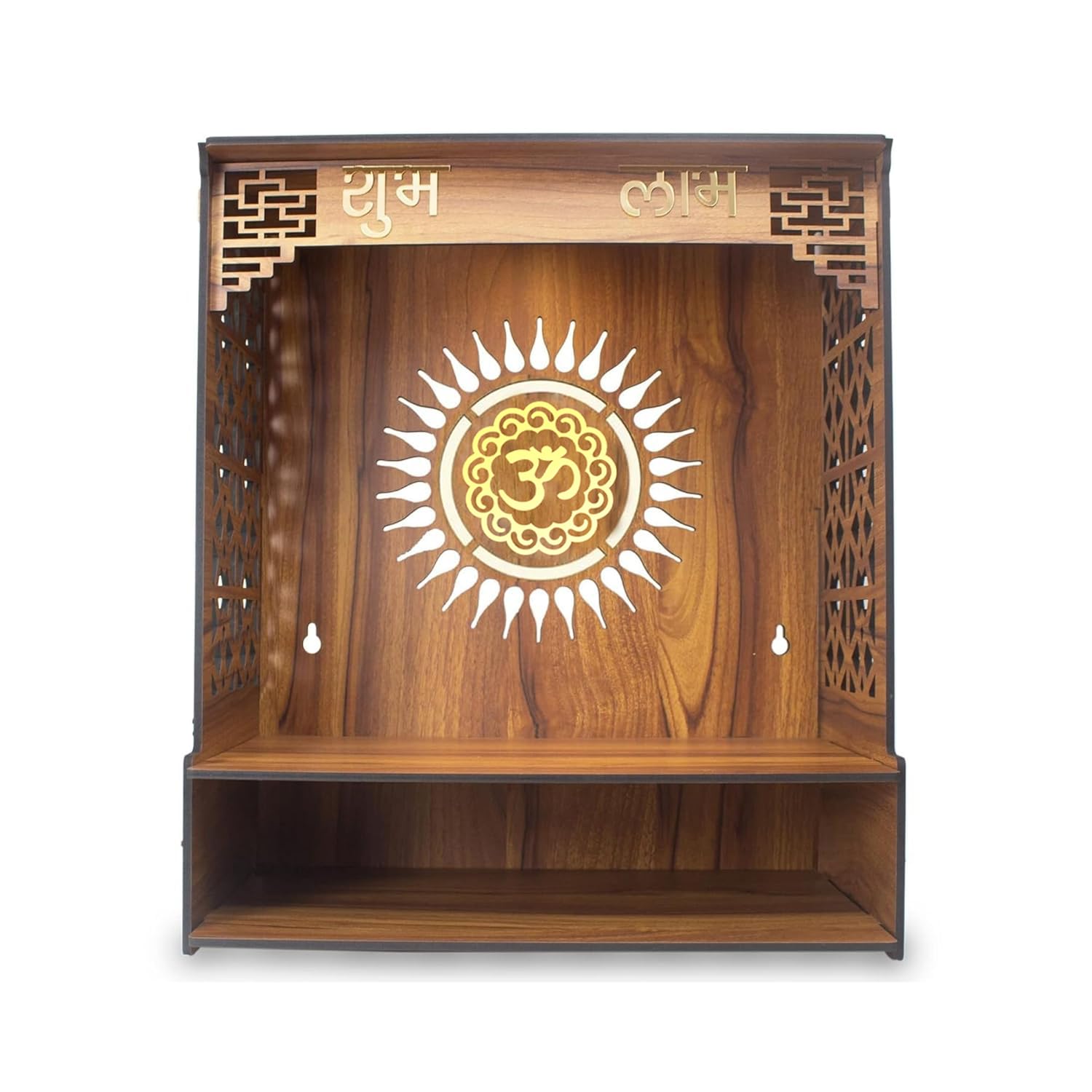 Compact Wall-Mounted Wooden Mandir| ASOBO
