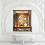 Compact Wall-Mounted Wooden Mandir| ASOBO