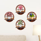 Geometric Honeycomb Cutout Design Wall Shelf Set Of 4 | ASOBO