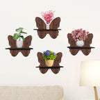 Wooden Butterfly-Shaped Wall Shelf Set Of 4 | ASOBO