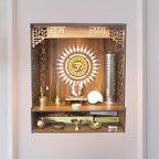 Compact Wall-Mounted Wooden Mandir| ASOBO