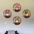 Geometric Honeycomb Cutout Design Wall Shelf Set Of 4 | ASOBO