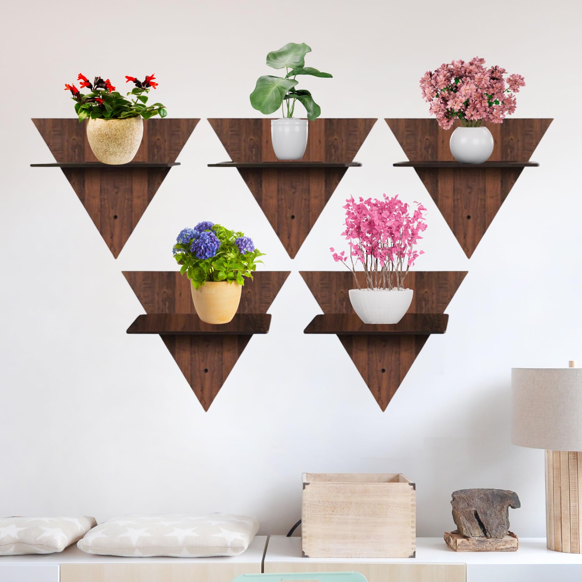 Geometric Triangle Wall Shelves Set of 4 | ASOBO