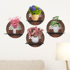 Round Wooden Wall Shelf with Artistic Cutout Design Set of 4 | ASOBO