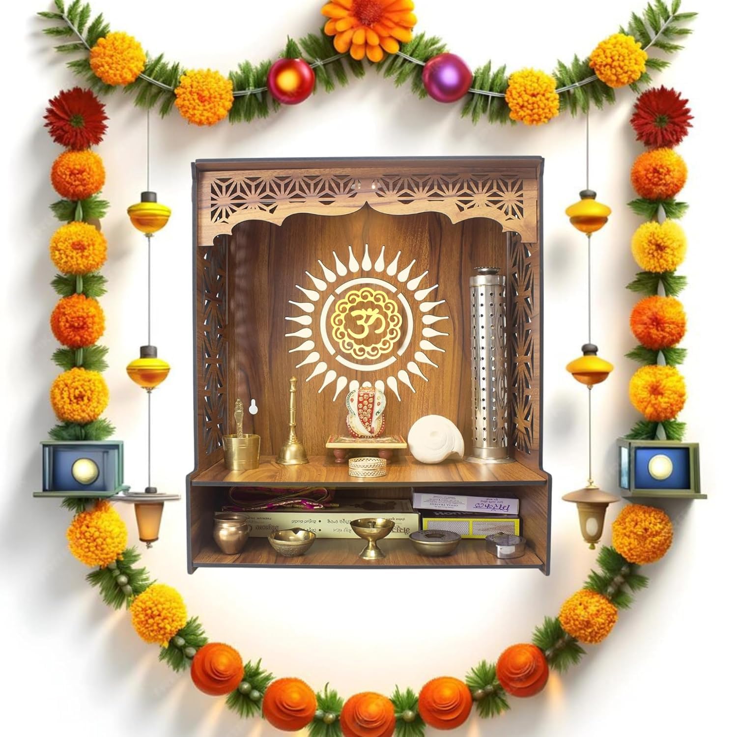 Modern Foldable Wooden Mandir | ASOBO