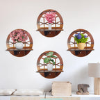 Geometric Honeycomb Cutout Design Wall Shelf Set Of 4 | ASOBO