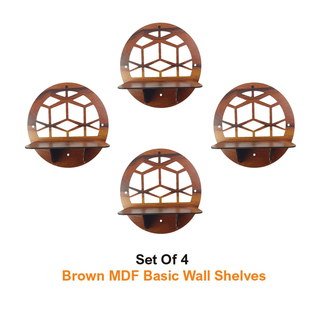 Geometric Honeycomb Cutout Design Wall Shelf Set Of 4 | ASOBO
