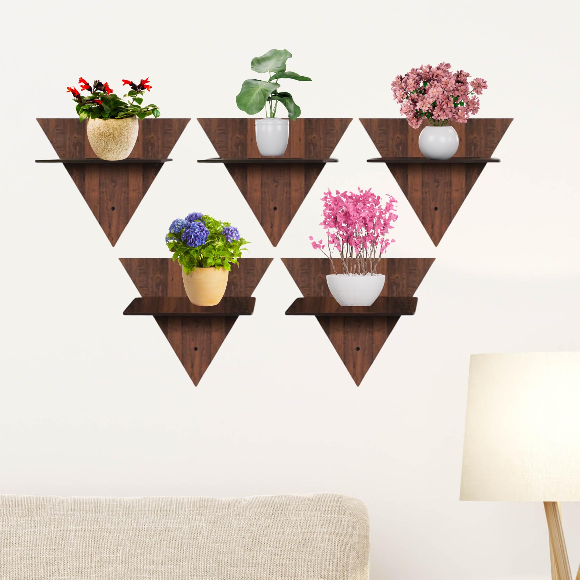 Geometric Triangle Wall Shelves Set of 4 | ASOBO