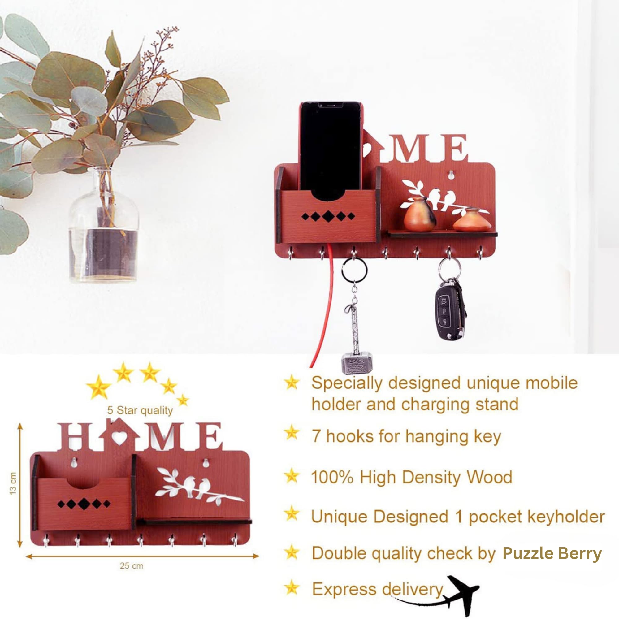 Happy Home Key Hanger With Storage | ASOBO
