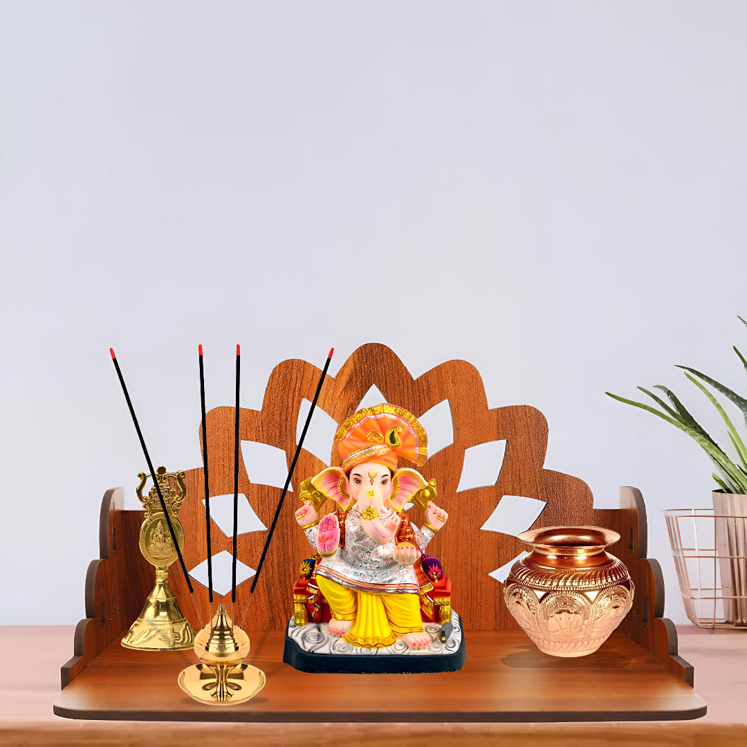 Small Tabletop Wooden Mandir | ASOBO
