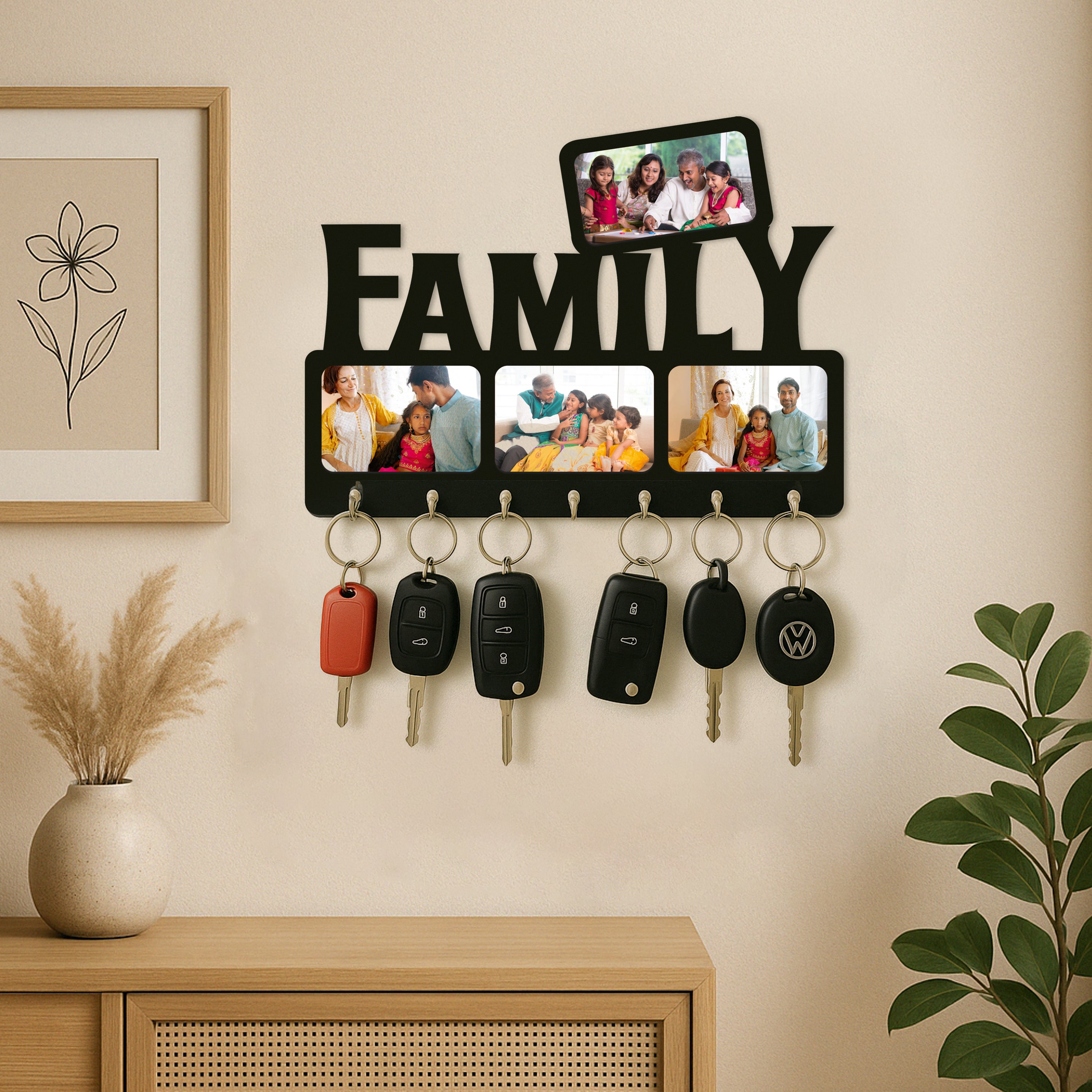 Custom Wall-Mounted Key Holder with Photo Display | ASOBO