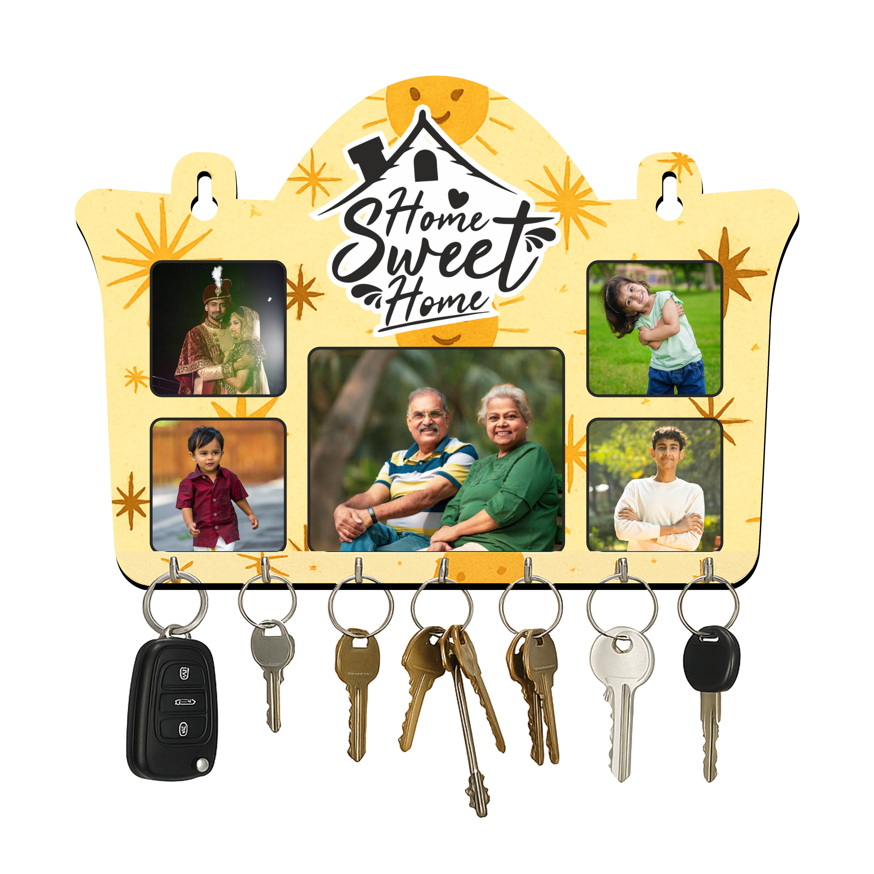 Personalized Wall-Mounted Key Holder with Photo or Text Print | ASOBO