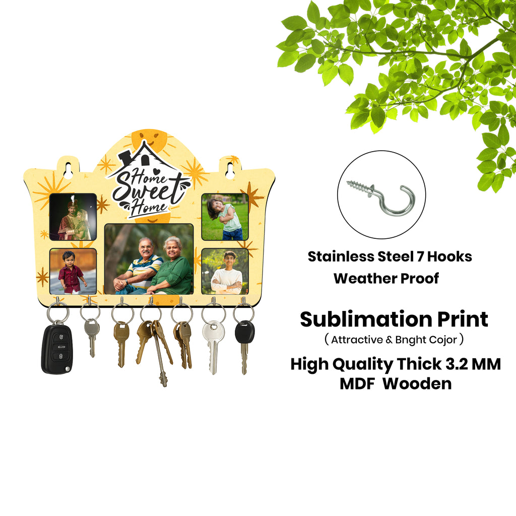 Personalized Wall-Mounted Key Holder with Photo or Text Print | ASOBO