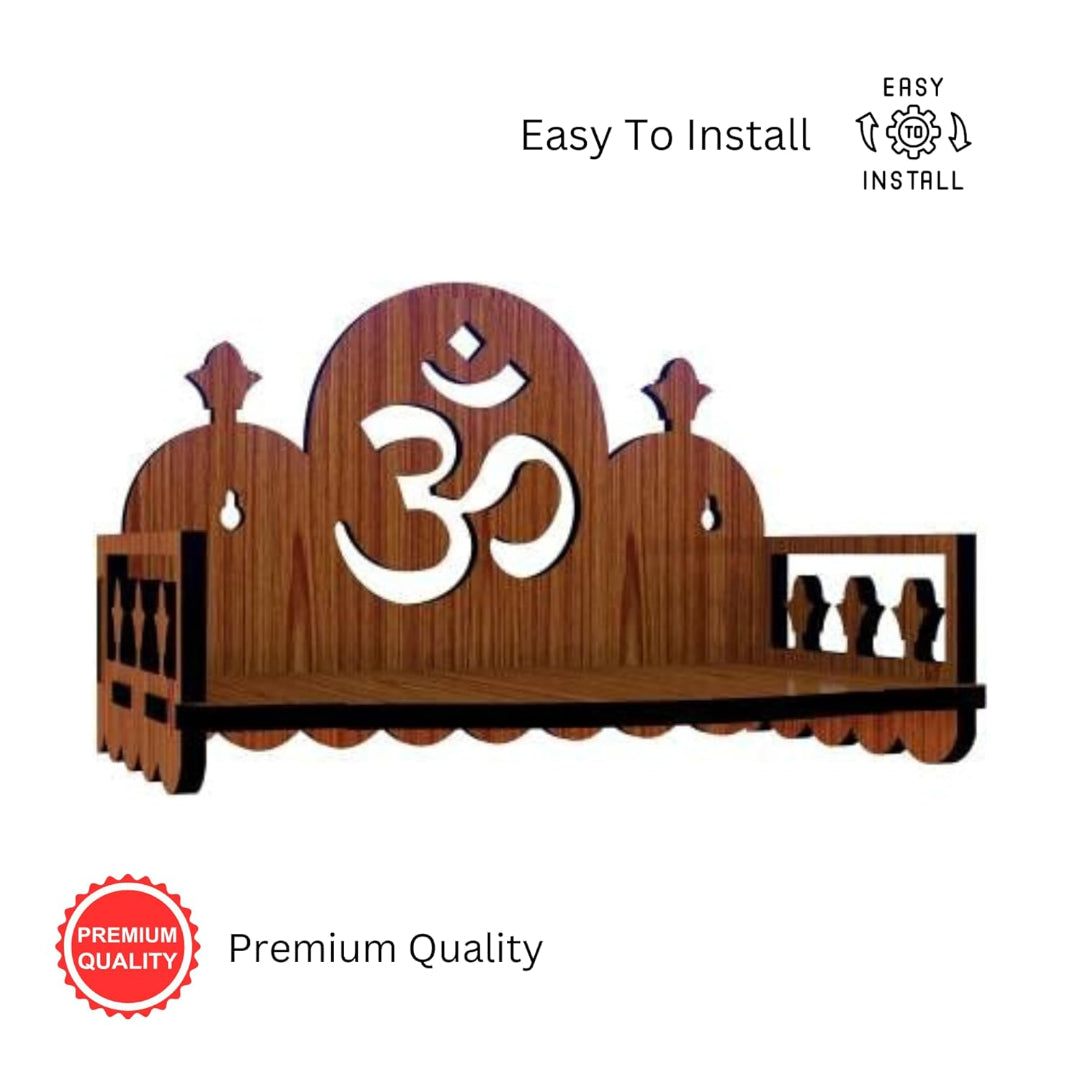 Mini Wooden Mandir for Home – Compact Om Pooja Stand | ASOBO