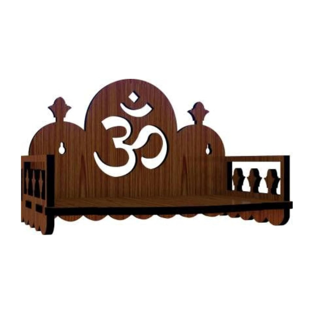 Mini Wooden Mandir for Home – Compact Om Pooja Stand | ASOBO