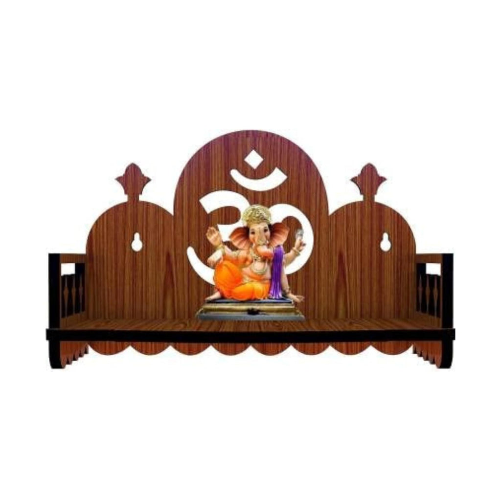 Mini Wooden Mandir for Home – Compact Om Pooja Stand | ASOBO