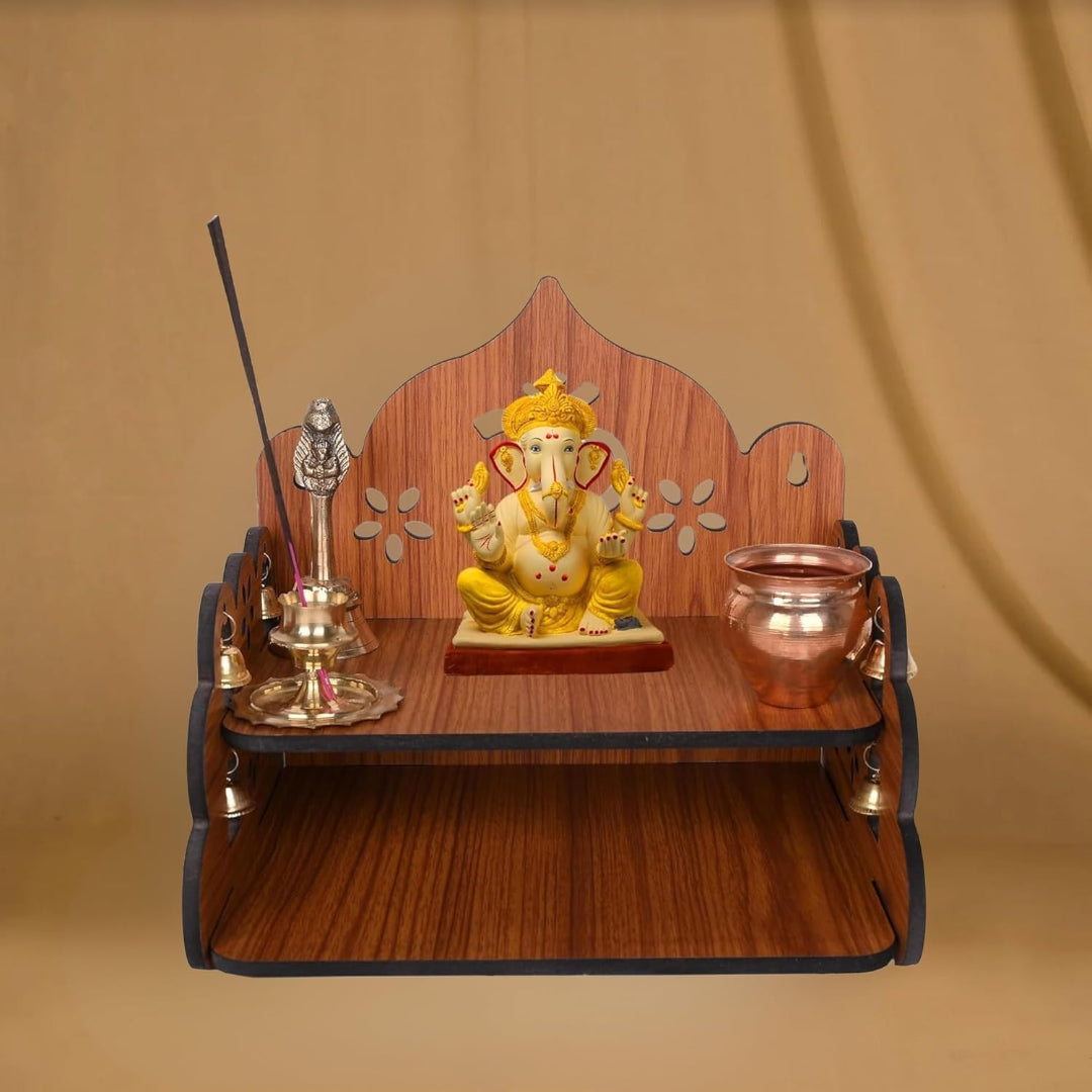 Small Pooja Temple for Home & Office (9x9x8 inches) | ASOBO
