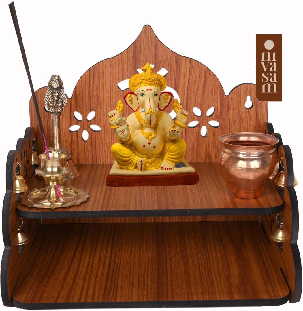 Small Pooja Temple for Home & Office (9x9x8 inches) | ASOBO