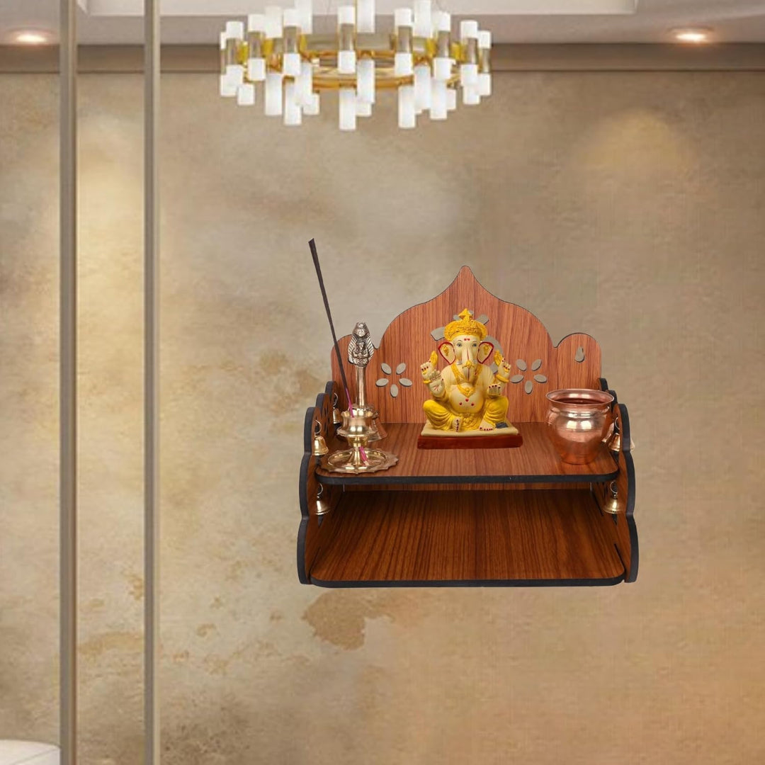Small Pooja Temple for Home & Office (9x9x8 inches) | ASOBO